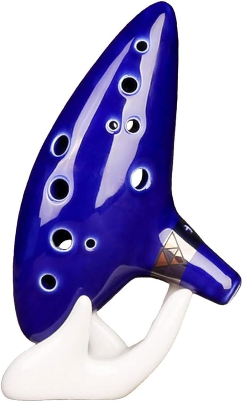 Ocarina Instrument 12 Hole Alto C Ceramic Ocarina with Songbook Bag Display Stand,Musical Instrument Kids Adults image number 4