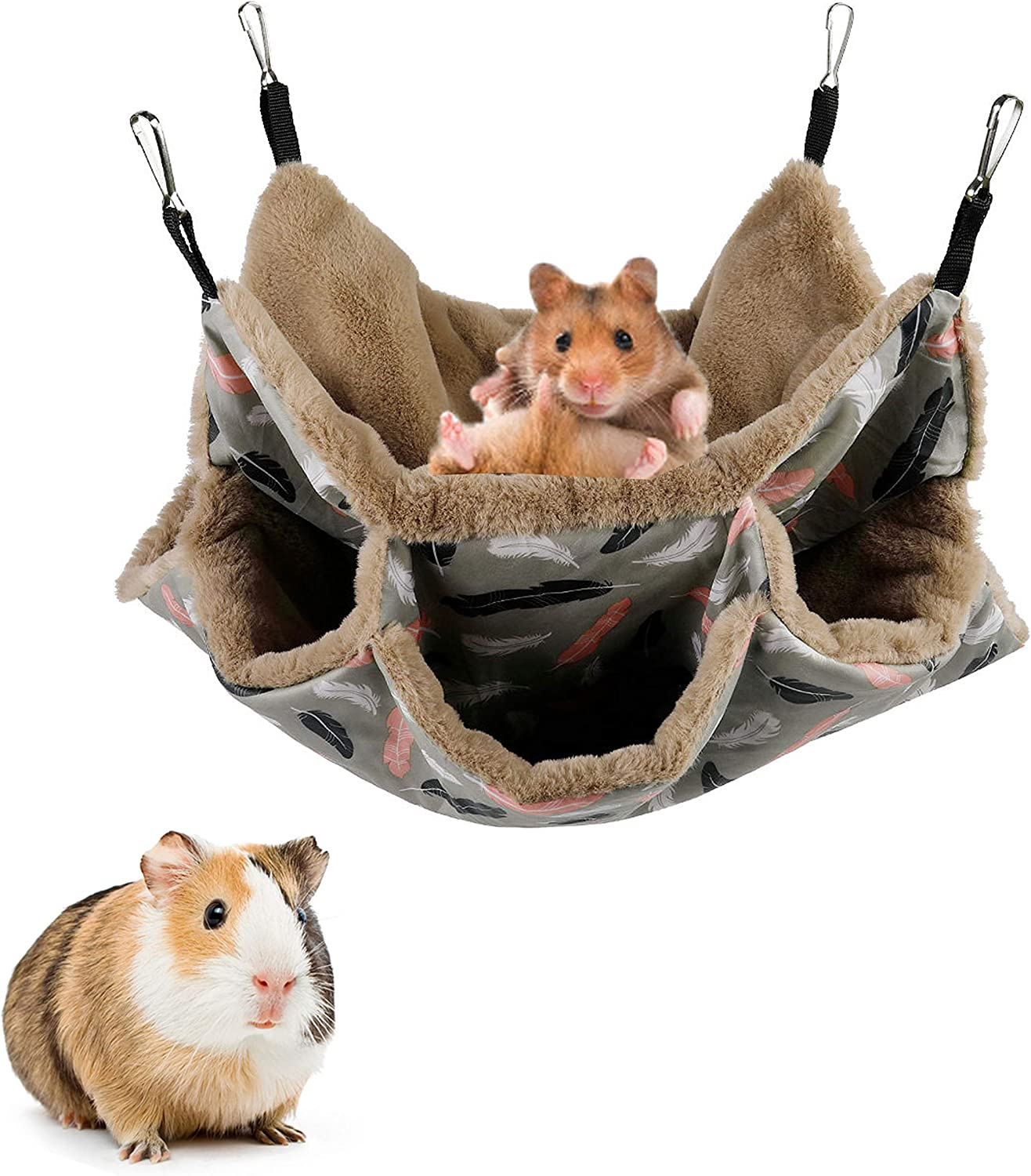 STTQYB Small Pet Cage Hammock, Hanging Bed for Small Animals Pet Cage Hammock Accessories Bedding for Chinchilla Parrot Sugar Glider Ferrets Rat Hamster Rat Playing Sleeping (Plumage Update) image number 5