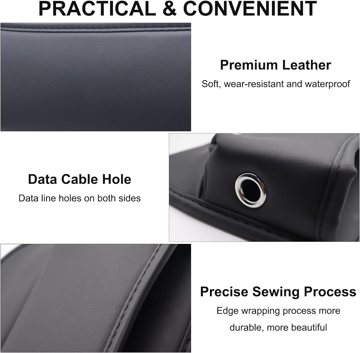 Elegananccy 2 Pack Car Seat Gap Filler Organizer, Adjustable Leather Car Seat Storage Box for Phones, Glasses, Keys, Cards (Black)