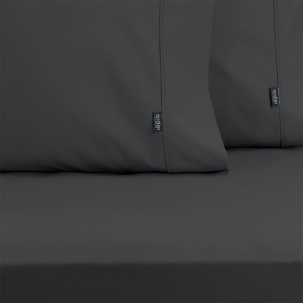 Ardor 1000 Thread Count Fitted Combo Sheet with Pillowcase Set, Slate, Single image number 4
