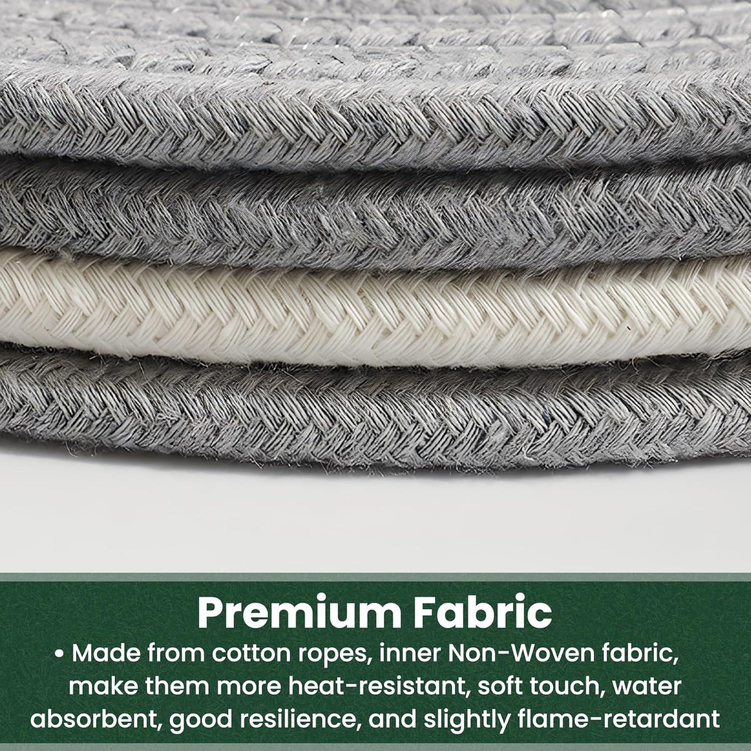 8 Inch Trivets for Hot Dishes, Hot Pots and Pans, Thick Heat Resistant Large Coaster for Kitchen, Hot Pads, Kitchen Essentials, Kitchen Decor for Table & Countertop, 6 Pcs - Light Gray image number 4