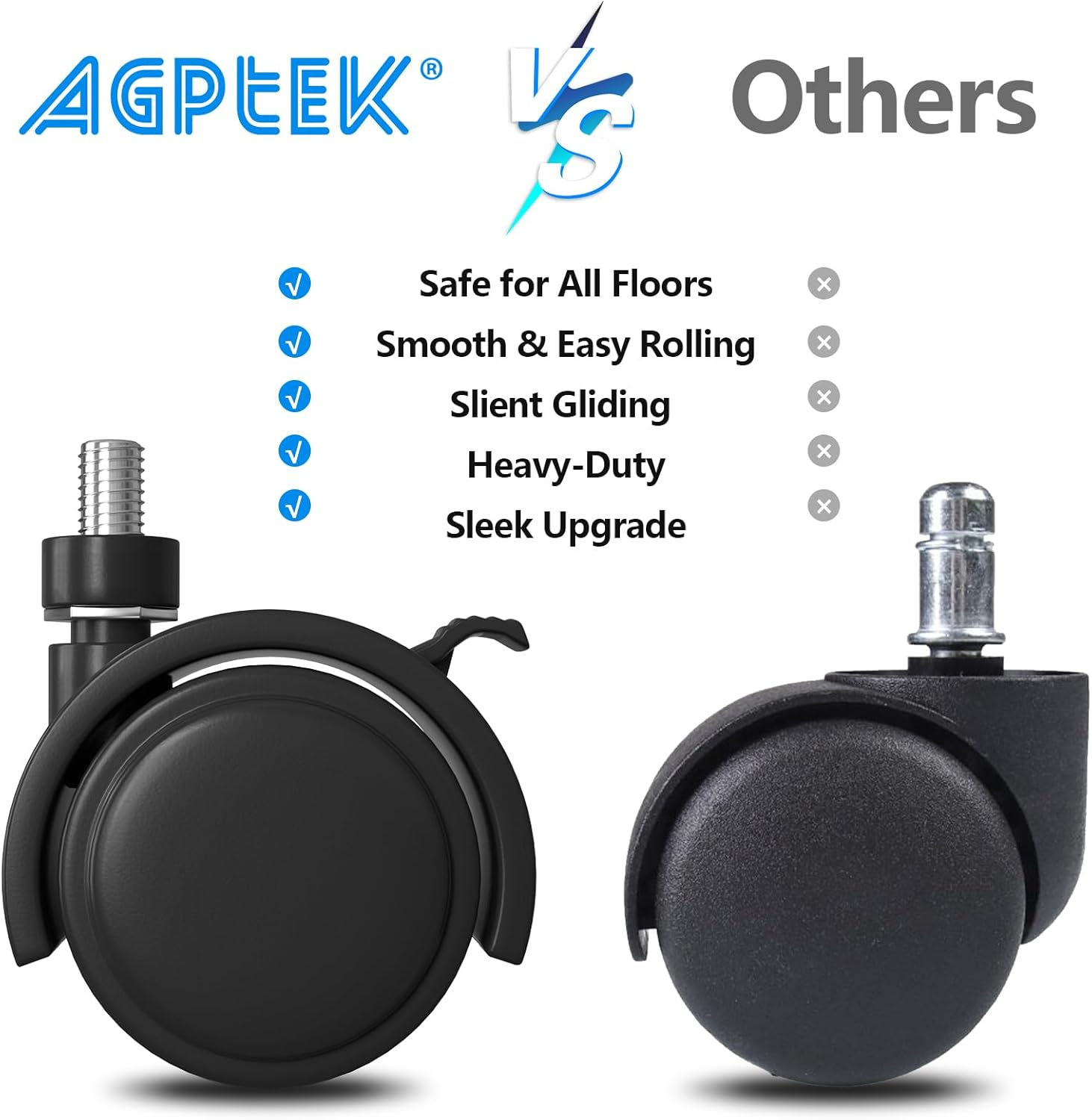 AGPTEK Adjustable and Lockable CPU Stand, Computer Tower Stand Adjustable Width from 12Cm to 20.8Cm with 2 Locking Wheels and 2 Caster Wheels, UPC Steel Rolling Stand Computer Stand for Desktop Tower