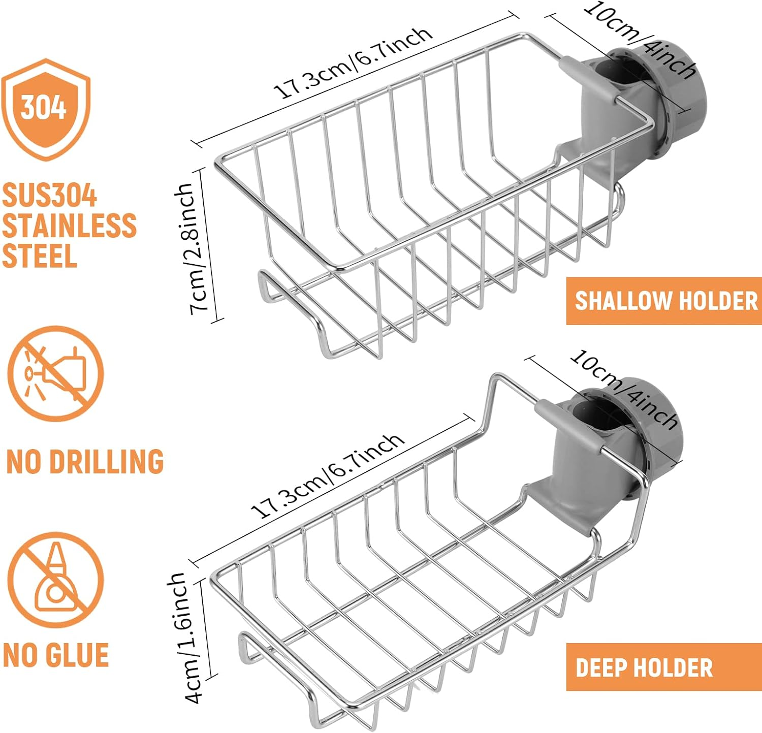 Clawfoot Tub Caddy(Shower Rod Not Included) - Stainless Steel Shower Shelves and Soap Caddy image number 2