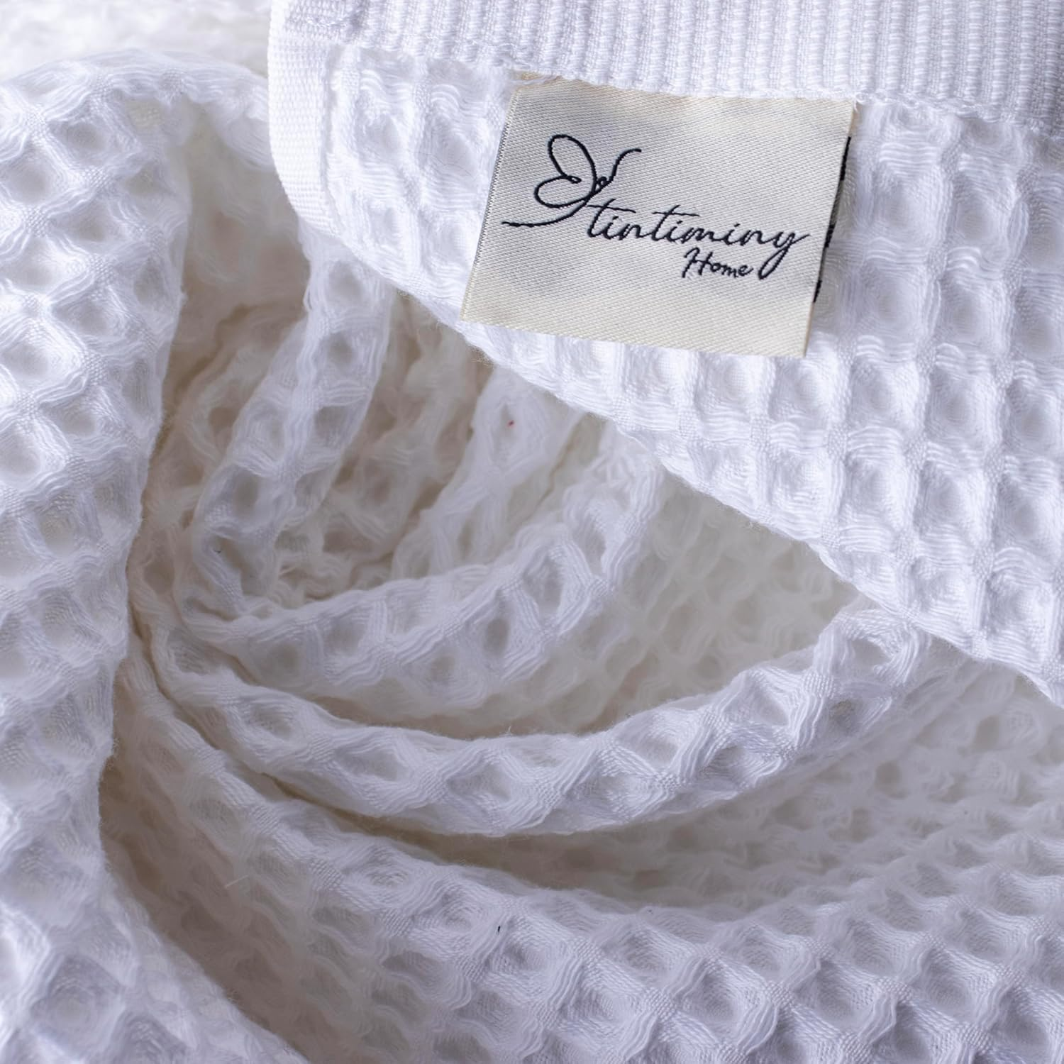 Waffle Bath Towels for Bathroom - Premium, Ultra Soft, Turkish Cotton Waffle Bath Towel Set of 2-1 Waffle Hand, 1 Waffle Bath Towels - Absorbent, Lightweight Travel Towels Sets (White) - Anthracite image number 7