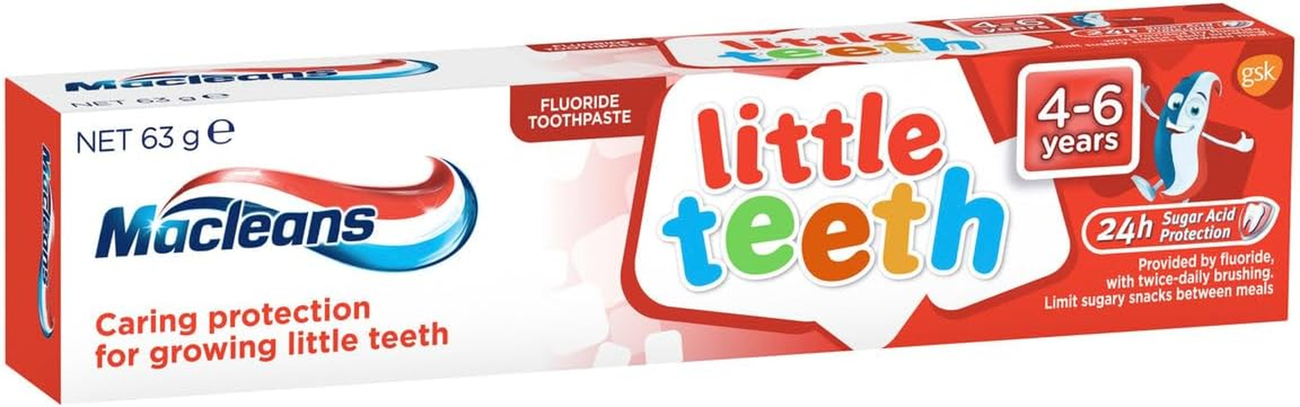 Macleans Kids Toothpaste Little Teeth Kids Fluoride Toothpaste 4-6 Years 63G image number 4