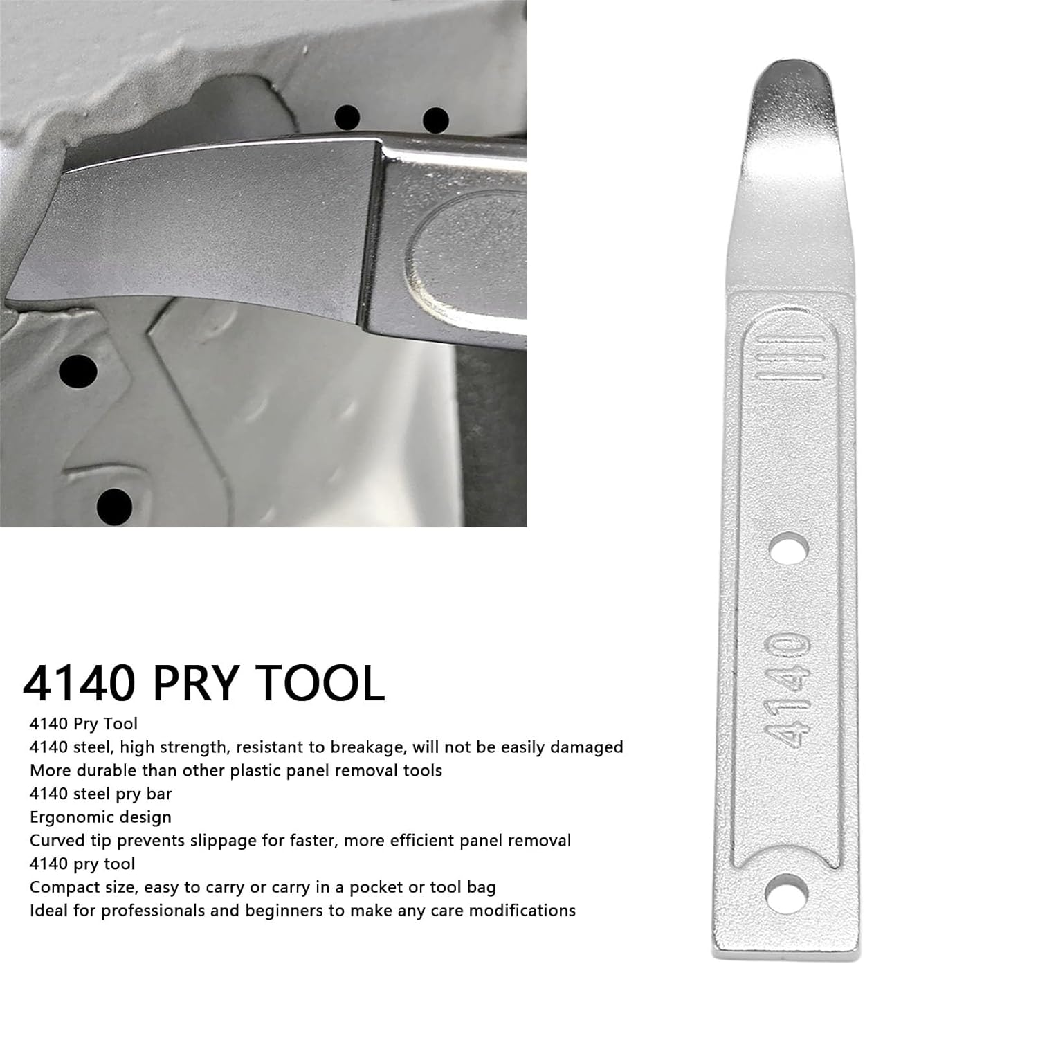 High Strength Pry Bar Tool Made of 4140 Steel, Prevent Breakage, Compact Size, Automotive Trim Removal image number 2