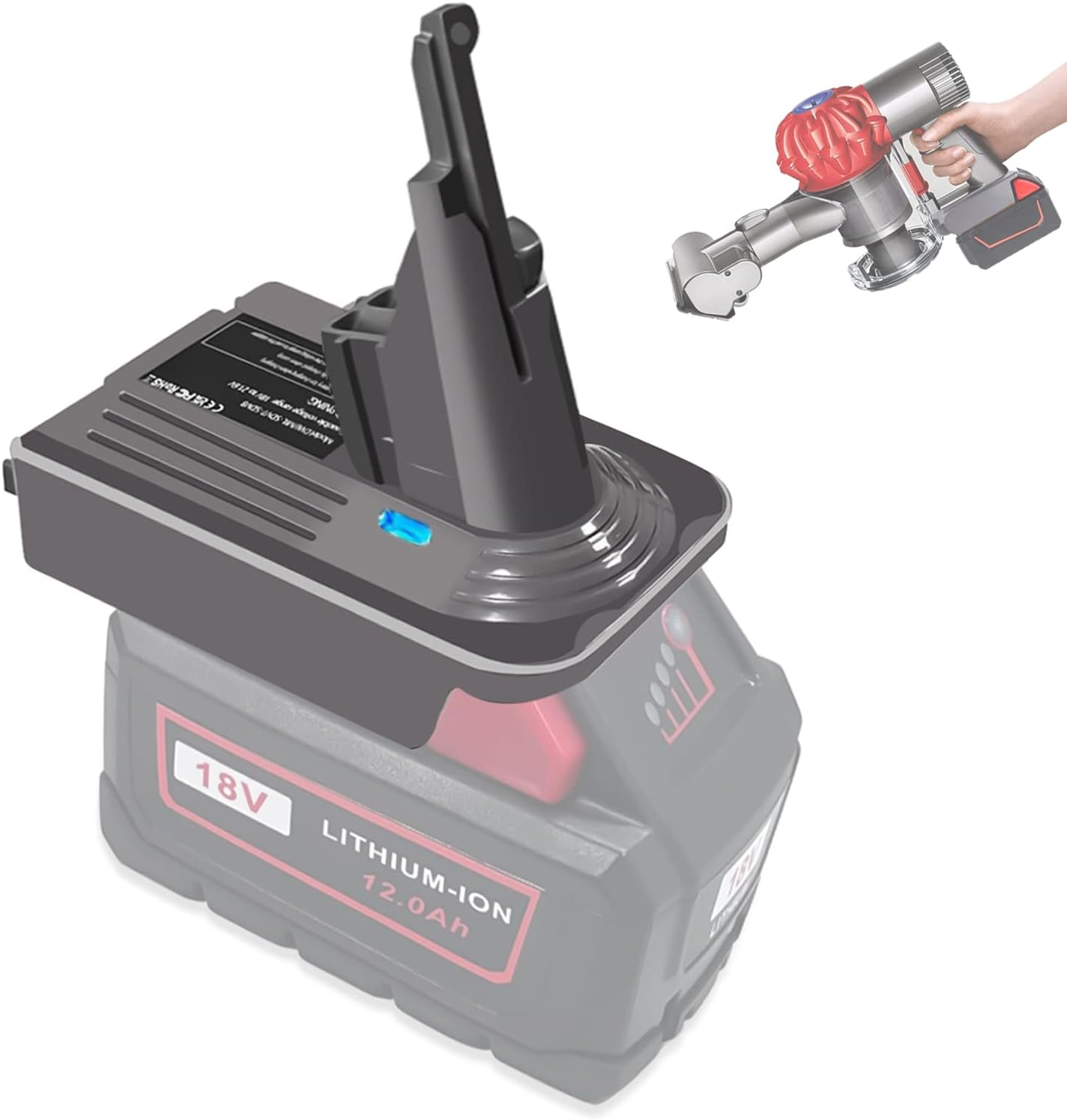 Upgrade Your Dyson V7 Vacuum with Dewalt 20V and Milwaukee M18 18V Battery by Using the V7 Battery Adapter, Compatible with All V7 Series Vacuum Cleaner Models