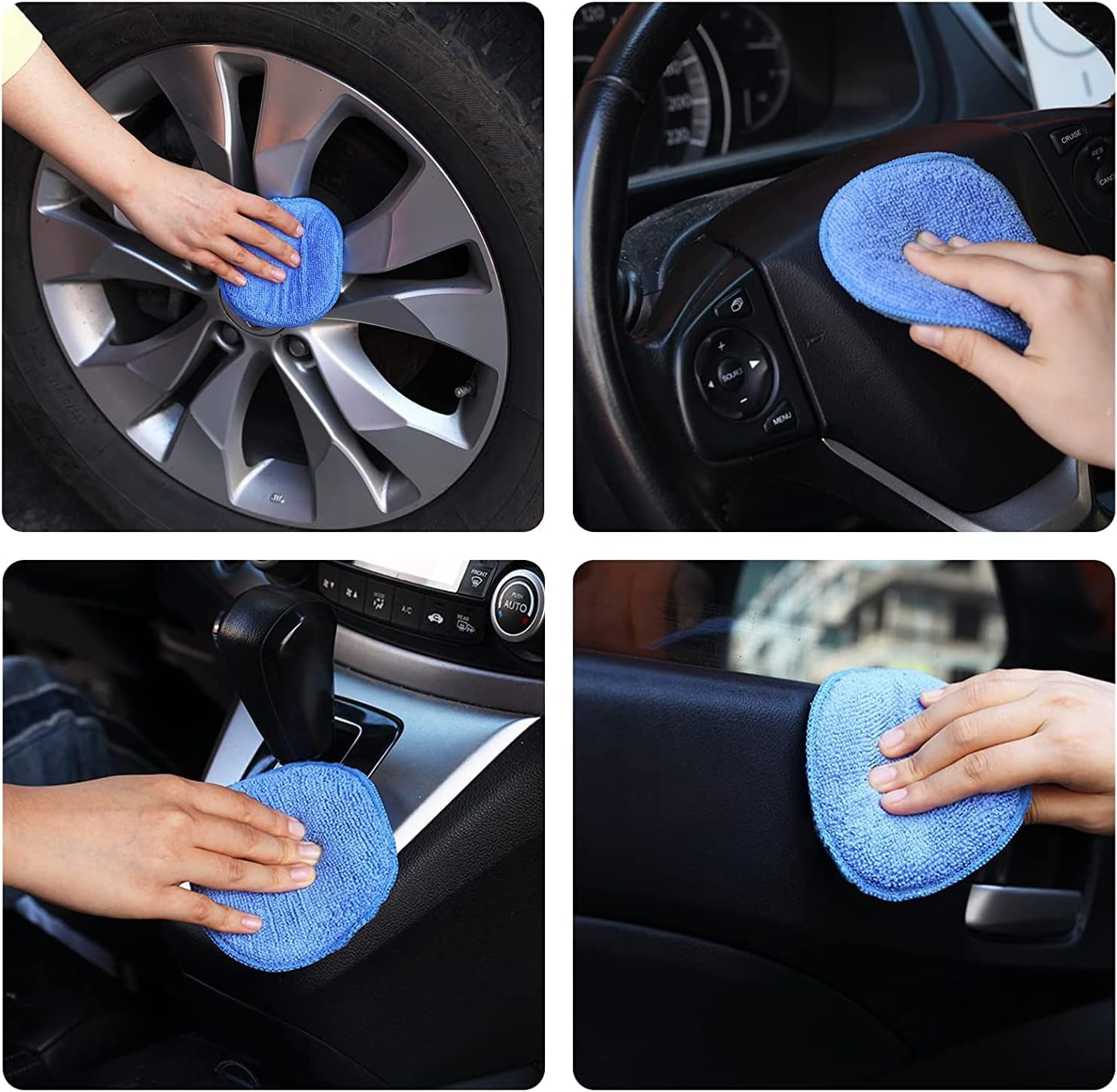 Microfiber Wax Applicator Pads, Car Wax Applicator, Buffing & Detail Polishing Foam Pads for Car Cleaning and Fine Polishing (5" Diameter, 6 Pack) image number 5