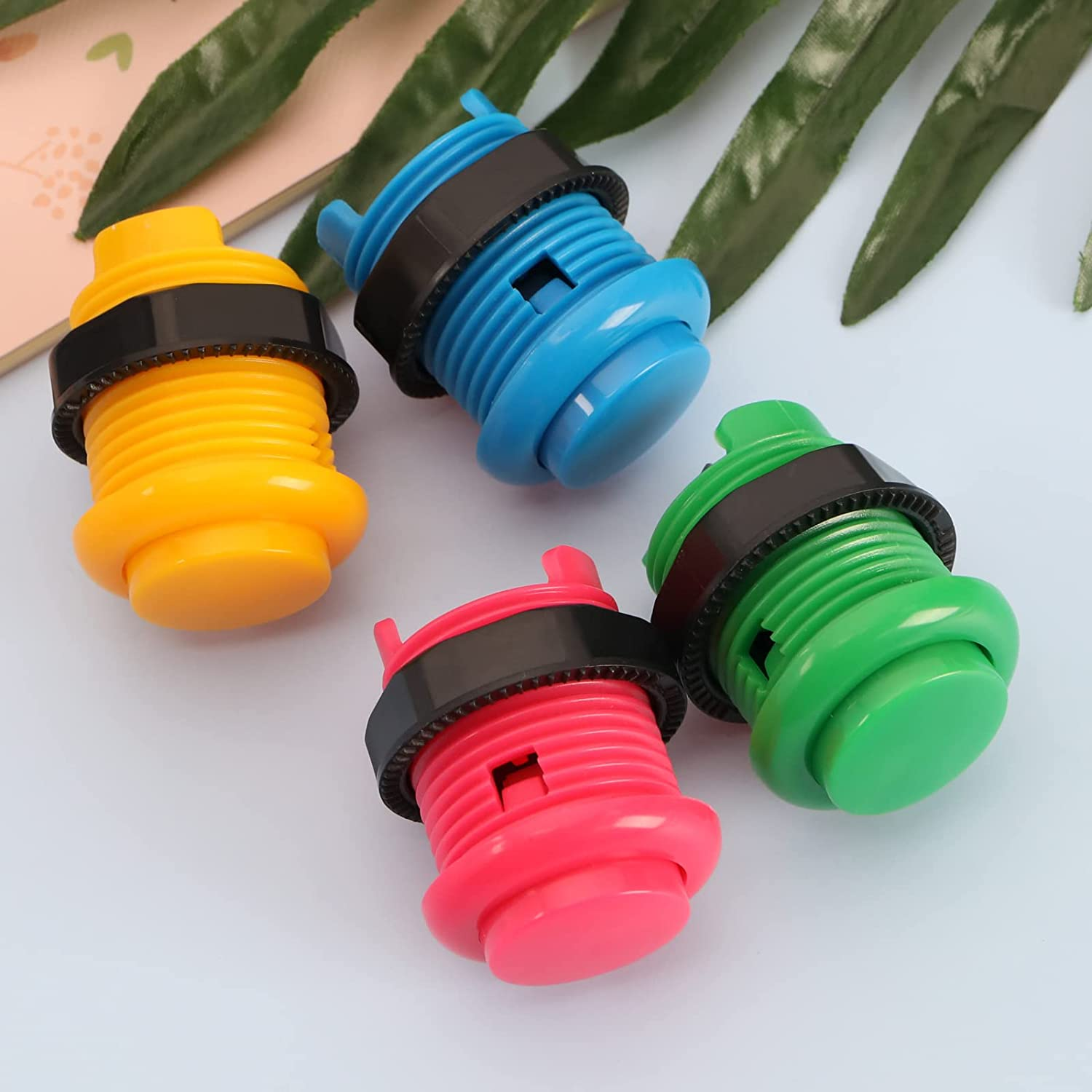 Emagtech 8PCS Push Button Compatible with Arcade Machine Games Multicolour Video Games Button Games Replacement Accessories 4 Colours image number 1