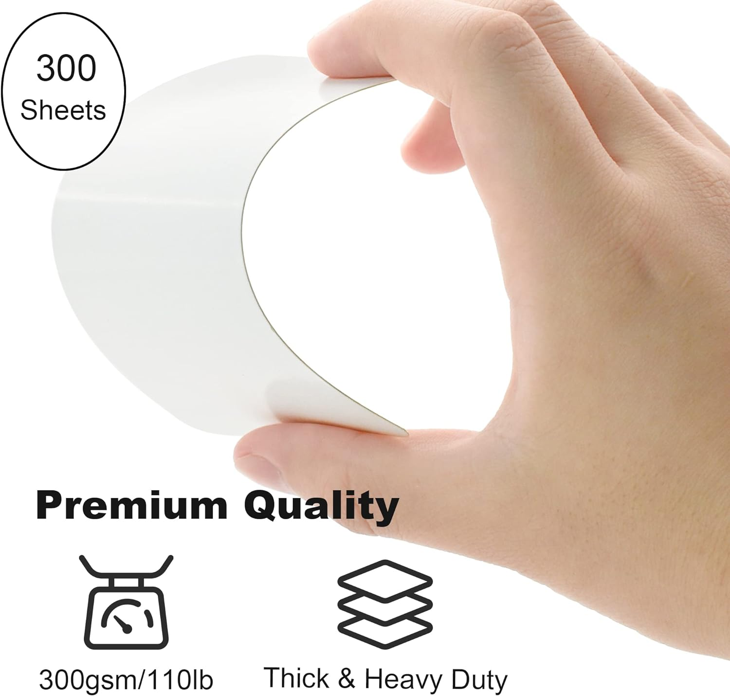 VANRA 300PCS Blank Index Cards 3X5 Inches Note Cards Thick 111Lb Cardstock Flash Cards, Unruled Study Cards for School Learning, Office (White) - Black image number 2