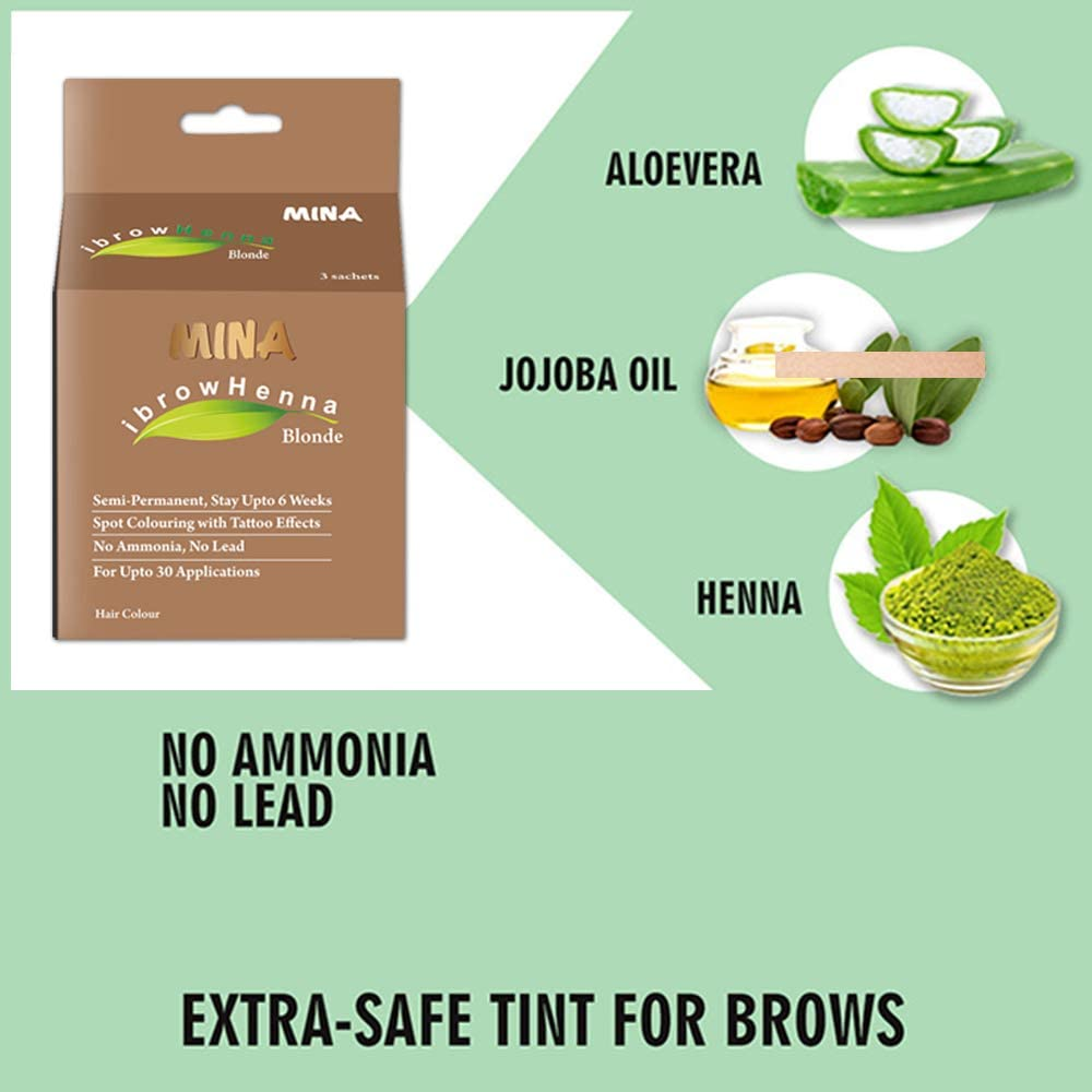 MINA Eyebrow Henna for Eyebrow Color and Tinting Kit- Blonde image number 5