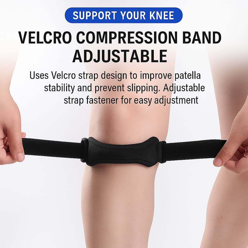 2 Pack Knee Braces for Women and Men, Knee Pain Relief Support Brace Hiking, Patella Knee Support Strap, Basketball, Running, Hiking, Tennis image number 1