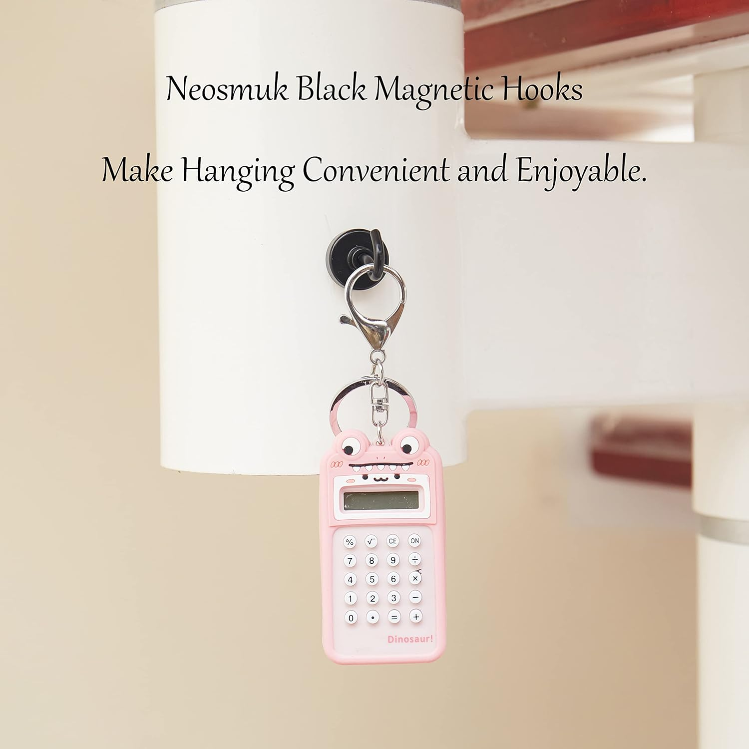 Neosmuk Black Magnetic Hooks,Heavy Duty Earth Magnets with Hook for Refrigerator, Extra Strong Cruise Hook for Hanging, Magnetic Hanger for Cabins, Grill (Matte Black, 6 Pack) image number 3