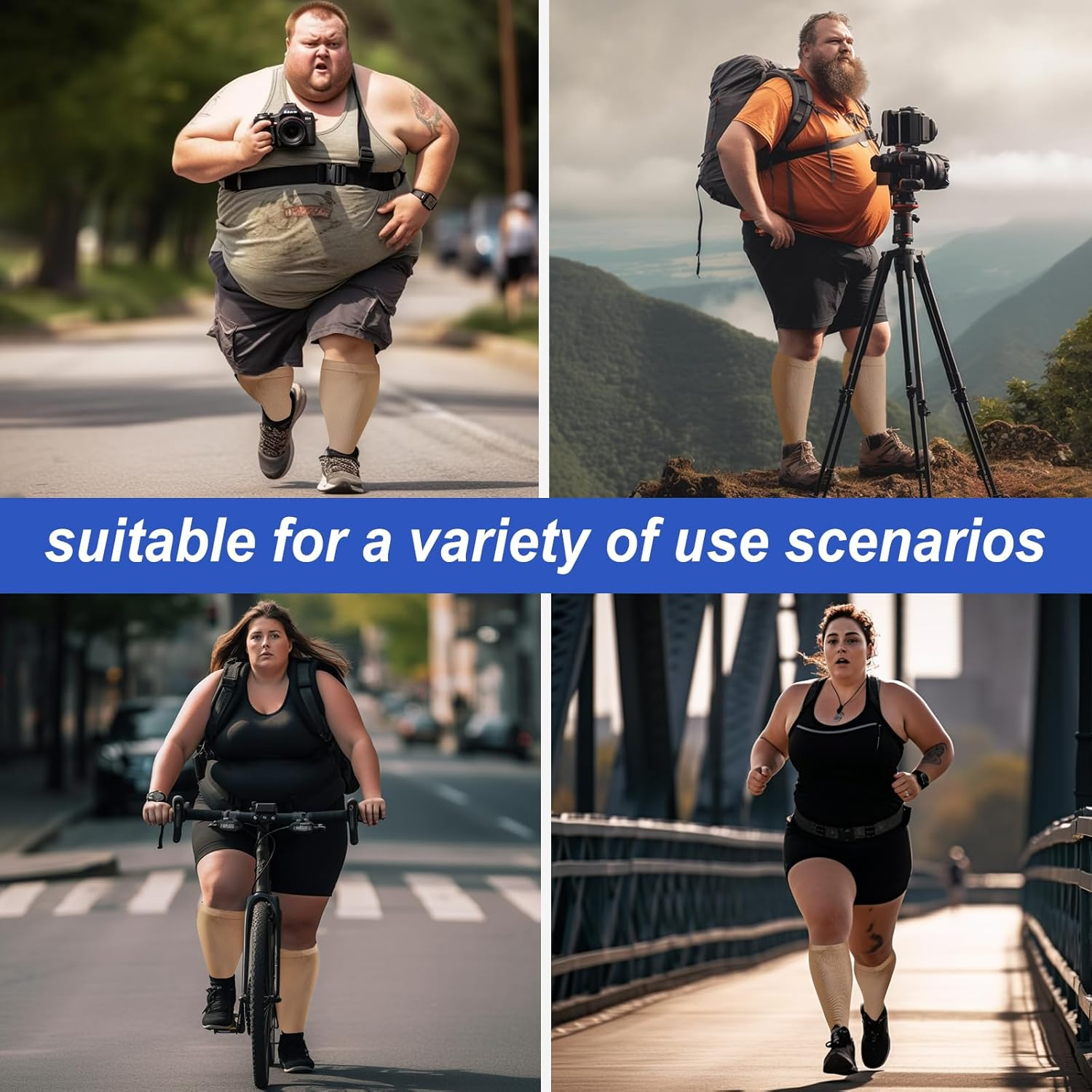 Plus Size Compression Socks: Wide Calf Compression Stockings for Men Women - up to 7X Large 20-30 Mmhg Compression Hose for Pregnancy Travel Running Nurses image number 1