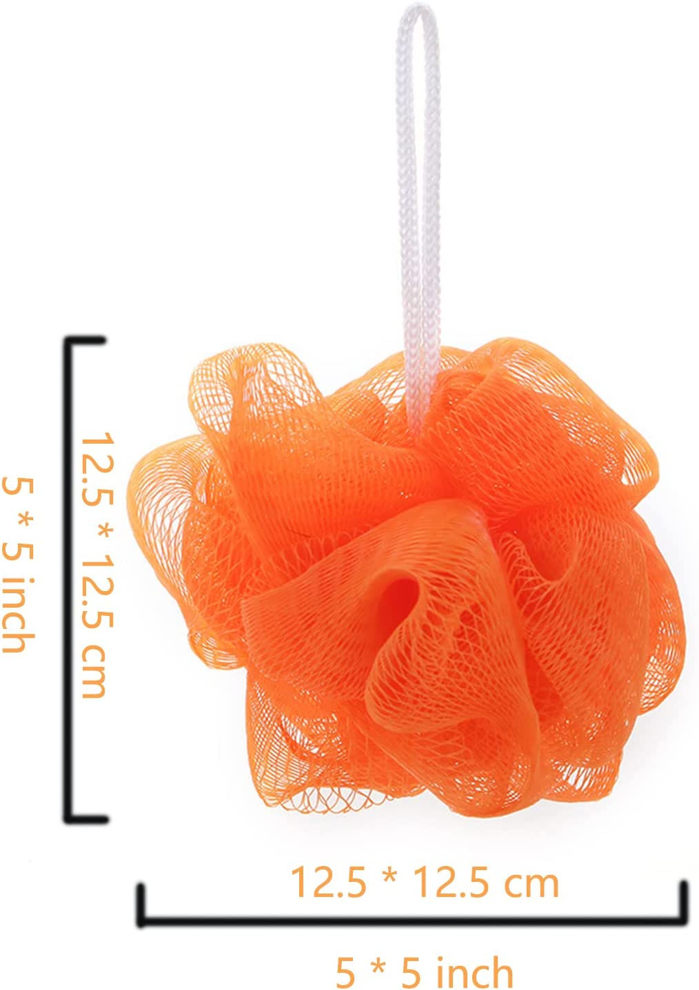 Bath Sponge Shower Loofahs Exfoliator Scrubber Ball (20G/Pcs) Mesh Pouf Bath Scrunchies Body Wash Puff (Set of 4) Random Color