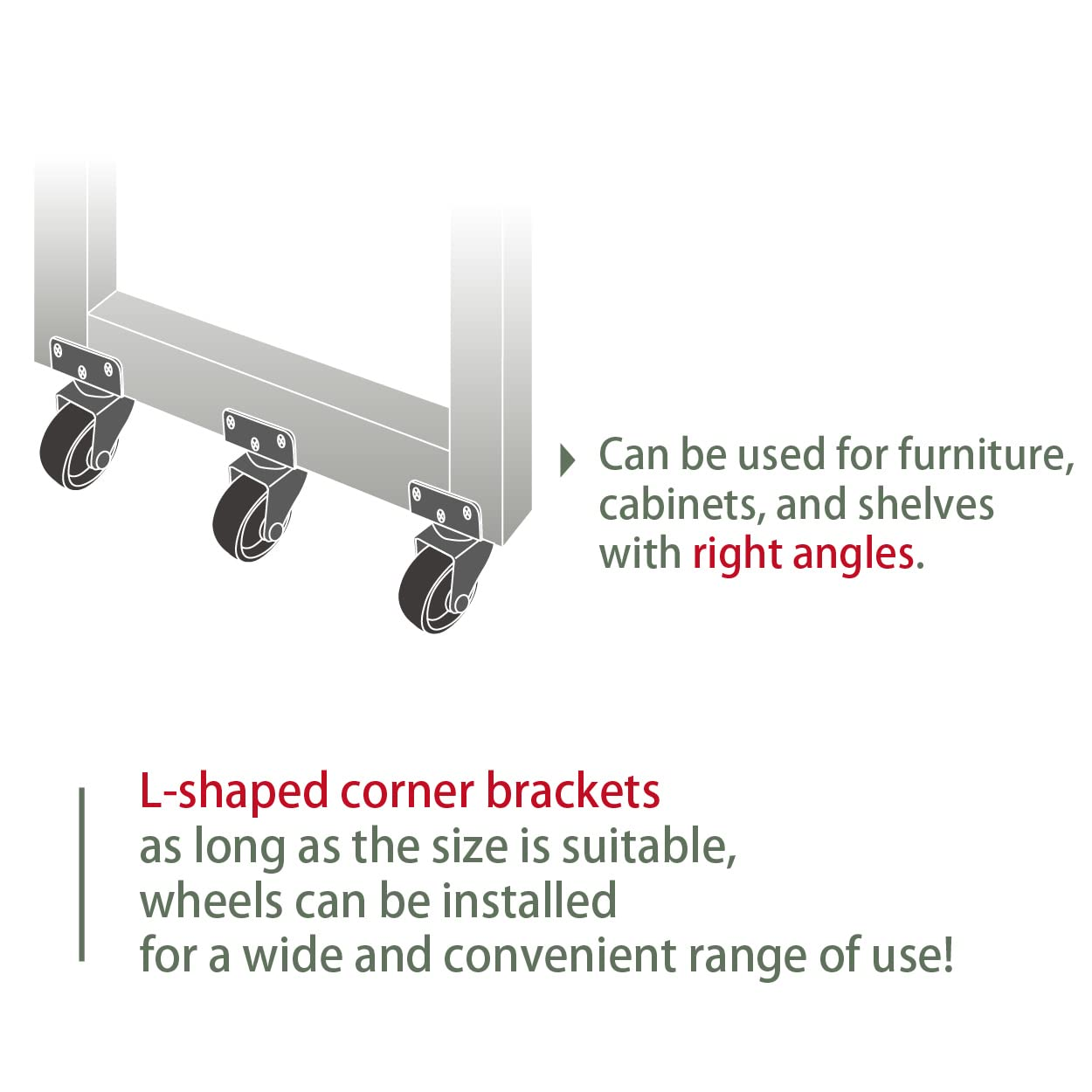 AXL Side Mount 50Mm Caster Wheels, Sturdy L-Shaped PP Plate Casters for Baby Bed, Kitchen, Desk, and Cabinet -Smooth Rolling, Easy Install image number 1