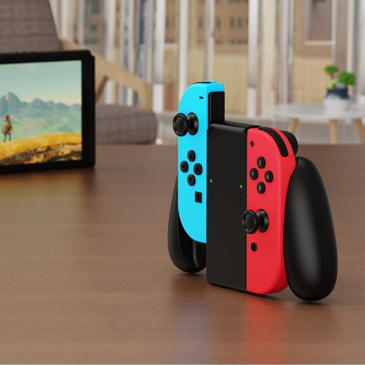 Syekcl Switch Grip Handle Bracket Support Holder, Hand Grips for Nintendo Switch Controllers Joycon Comfort Grip Compatible with Nintendo C (Black and Blue) image number 5