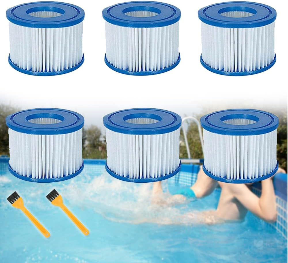 6 Pack Spa Swimming Pool Filters Cartridge Size VI for Lay Z Bestway 58323 Replacement Pool Filter Cleaner image number 4