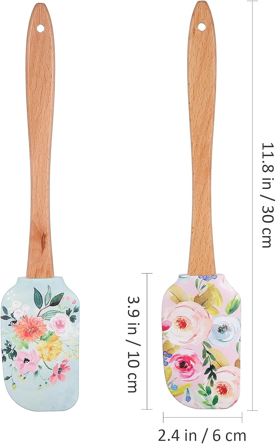 2Pcs Cake Cream Spatula, Silicone Cake Scrapers Cake Accessories Butter Scrapers Baking Spatulas for Kitchen Reusable Butter Scrapers Professional Baking Scrapers Christmas Cake Tools image number 2