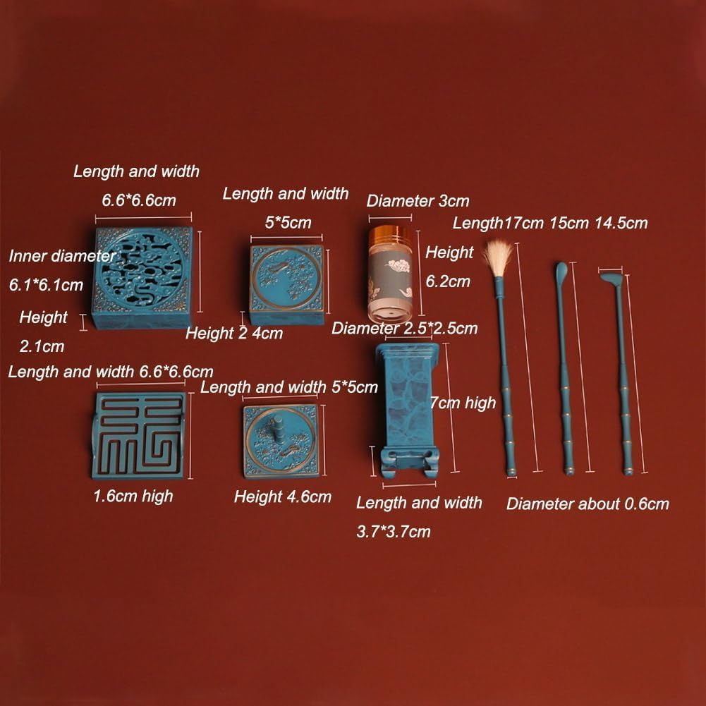 9 Pcs Incense Powder Burner Kit, Home Fragrance Accessory, DIY Backflow Tower Incense Cone Molds Home Yoga Brass Incense Tool Set, Indoor Ornament, Handicraft Gifts, for Meditation image number 3