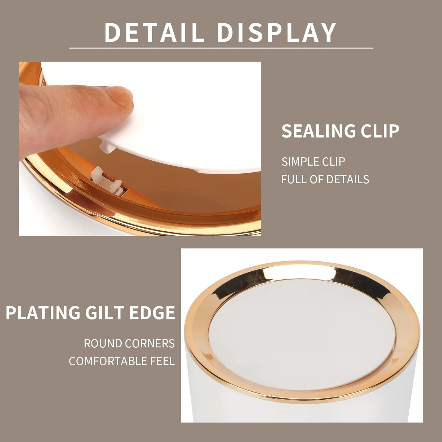 Small Trash Can Wastebasket with Lid round 2.6L Mini Desk Top Bin for Vanity Bathroom Bedroom Kitchen Office,Abs - Light Green image number 6