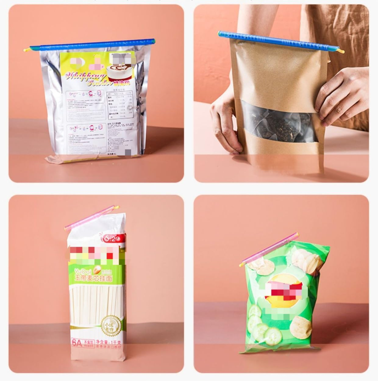 HIGHROCK Pack of 16 Sealing Clips for Bags,Bag Sealer Sticks, Kitchen Plastic Bag Clips, Sealing Clips, Reusable Sealing Sticks for Food Storage image number 3