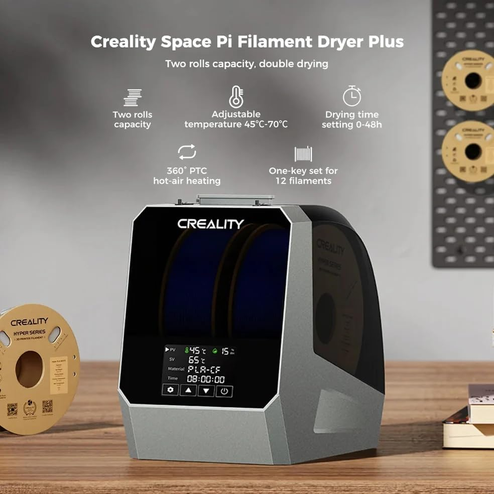 Space Pi Filament Dryer plus 3D Printer Upgraded Filament Dehydrator Storage Box with Advanced PTC Heating Technology Timer Function LCD Touchscreen Support Nylon ABS PETG PLA TPU image number 6