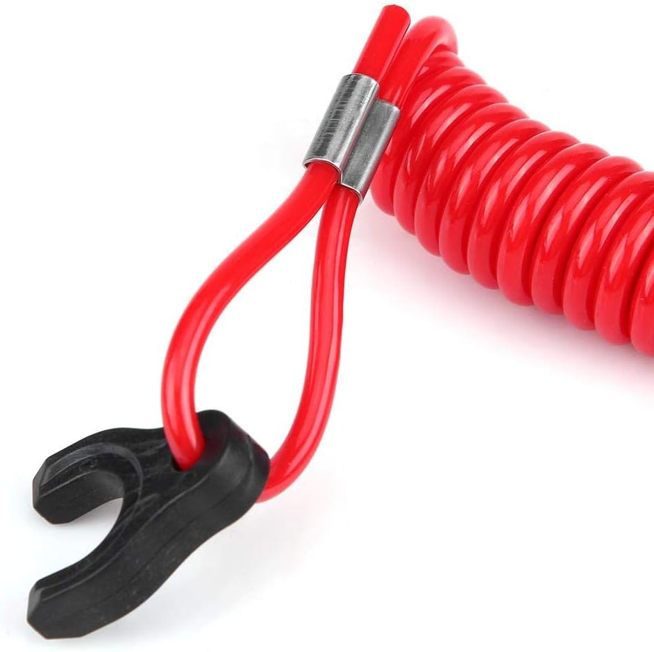 Acouto Outboard Emergency Kill Switch Lanyard for Tohatsu Engine Ignition Kill Stop Switch Safety Tether Lanyard Emergency Stop Switch Safety Cord for Tohatsu Outboard Engine Motor Red image number 4