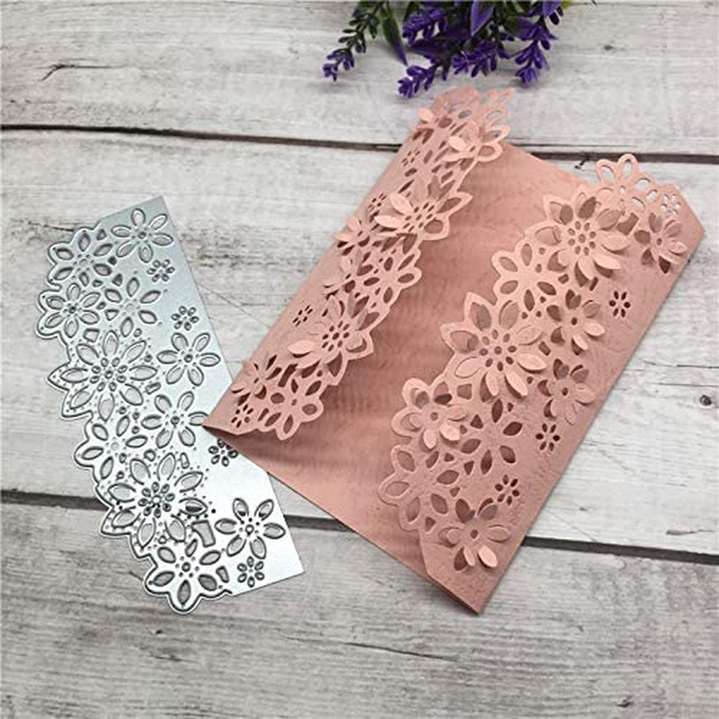 Flowers Border Leaves Metal Die Cuts,Srping Leaf Flower Edge Cutting Dies Cut Stencils for DIY Scrapbooking Album Decorative Embossing Paper Dies for Festival Card Making image number 1