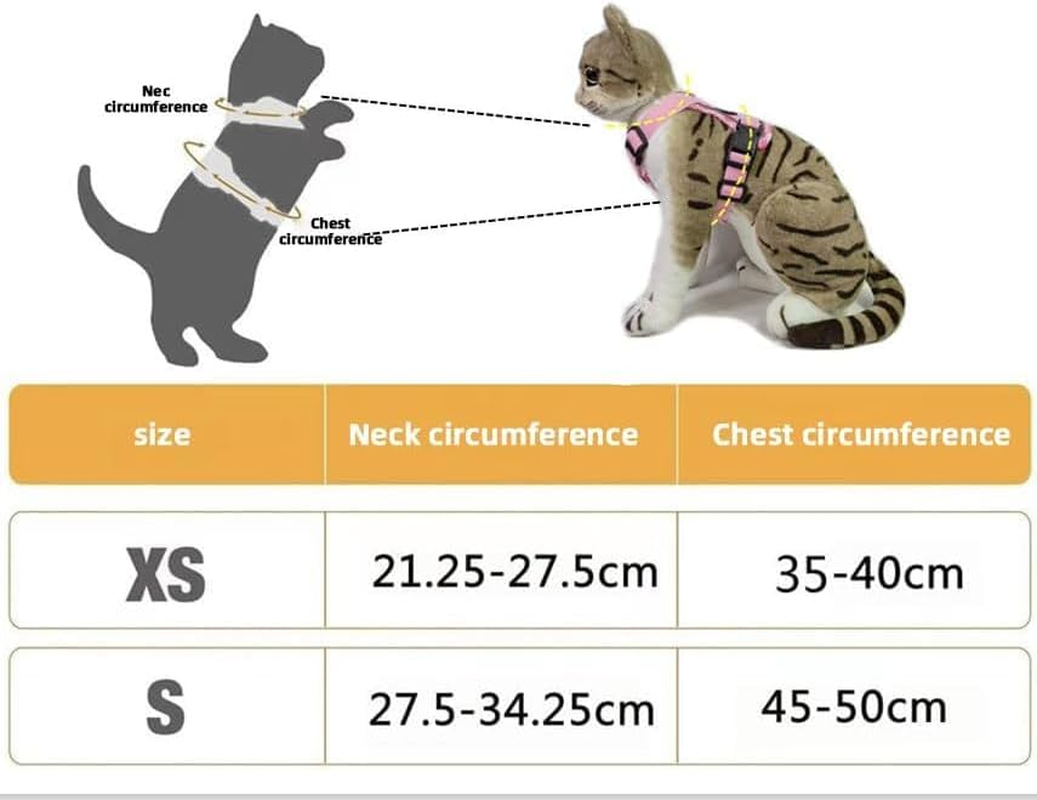 Cat Harness and Leash Set for Small to Large Cats, Adjustable Cat Leash and Harness Set Escape Proof with Reflective Trim Universal Kitten Harness for Cats Puppies Outdoor Walking (Black, S) image number 1