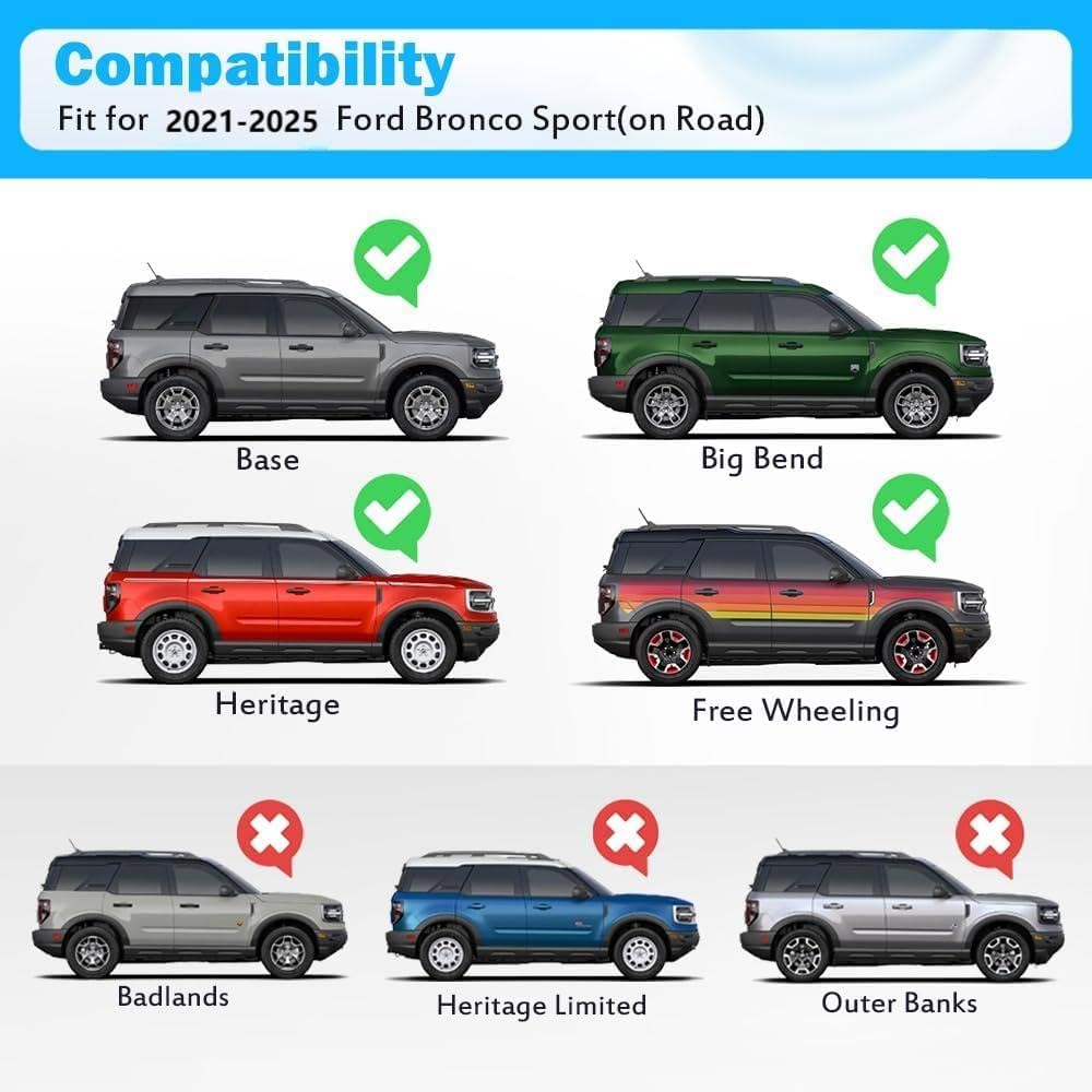 HEKA Roof Rack Cross Bars Compatible with Ford Bronco Sport (On Road) 2020-2026 Base & Big Band Rails Models for Kayak Luggage Ski Bike Carrier image number 1