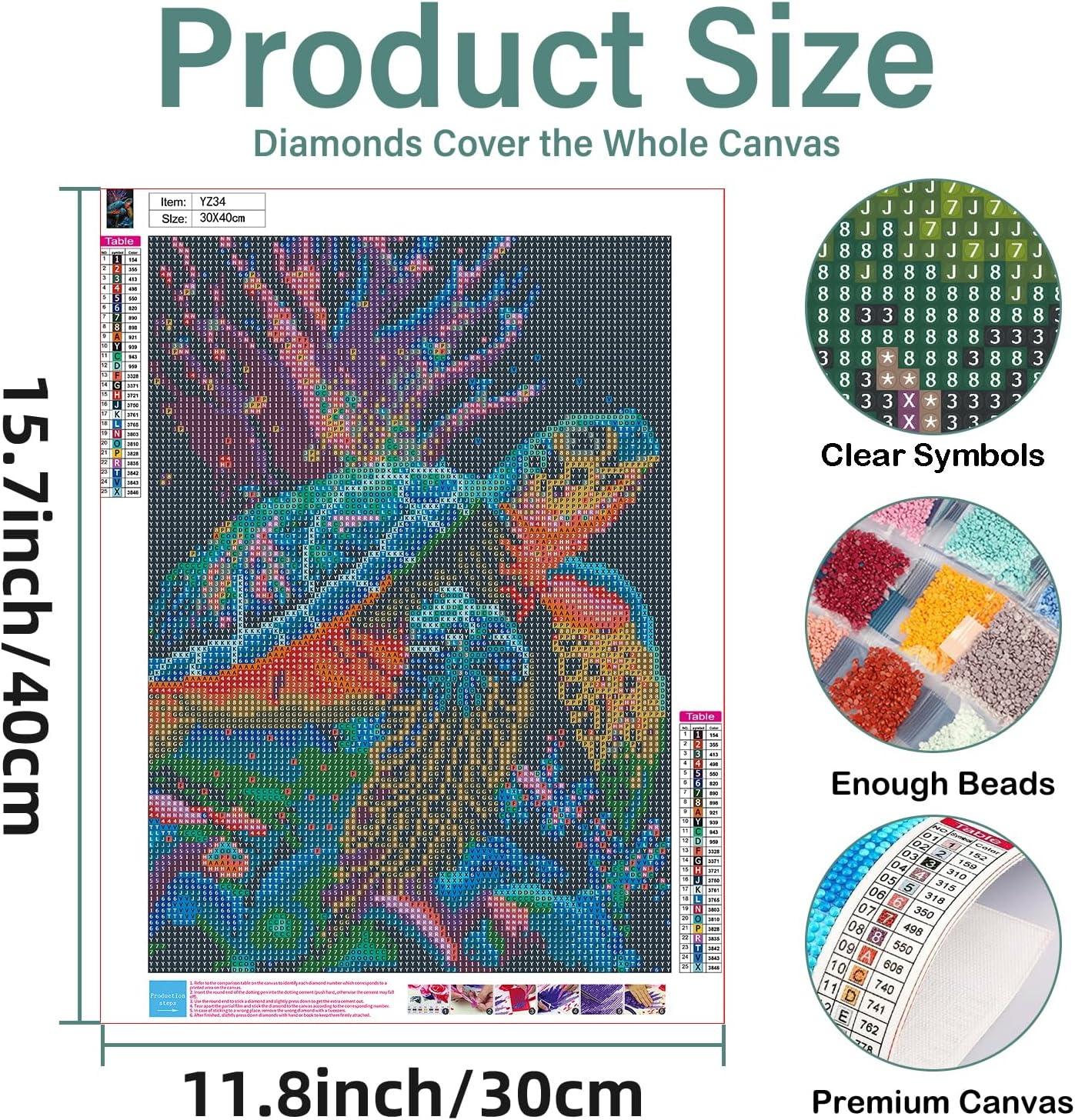 Sea Turtle Diamond Painting Kit for Adults - Gem Art Kit for Home Wall Decor, Gift Idea - 12X16 Inch image number 5