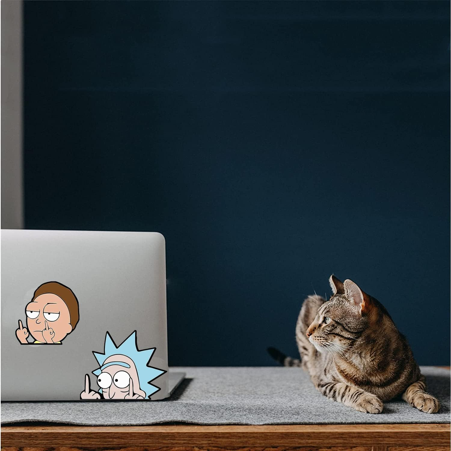 Pack of 4 Reflective Rick and Morty Stickers, Funny Car Stickers, Tuning Stickers, Car Stickers, Funny for Cars, Notebooks, Windows, Etc image number 3
