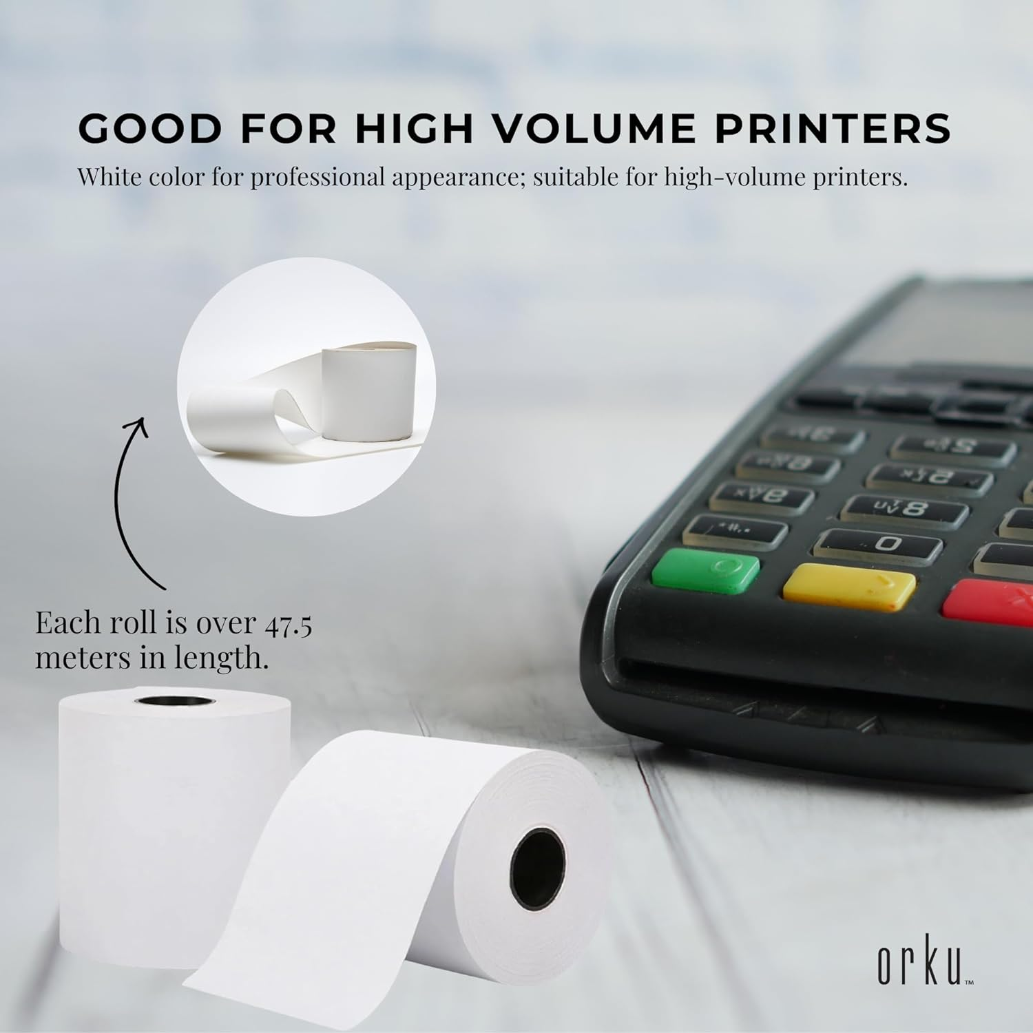 60X Thermal Paper Rolls 80X80Mm - 47.5M Register EFTPOS POS Receipt Bulk image number 1