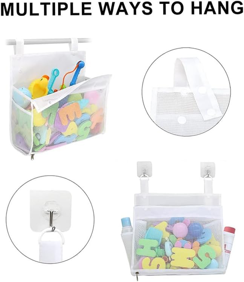 Waterproof Mesh Bath Toy Organizer & Storage Bag with Suction Cups - Durable Hanging Bath Toy Holder for Kids, Quick-Dry Bathroom Toys Organiser (Green) image number 1