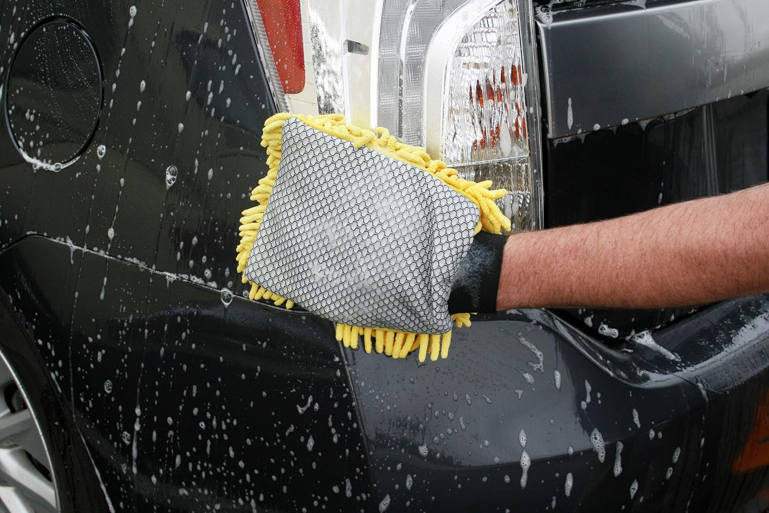 Carrand 45320 Microfiber Suds Maker Long Chenille Wash Mitt, Yellow image number 2