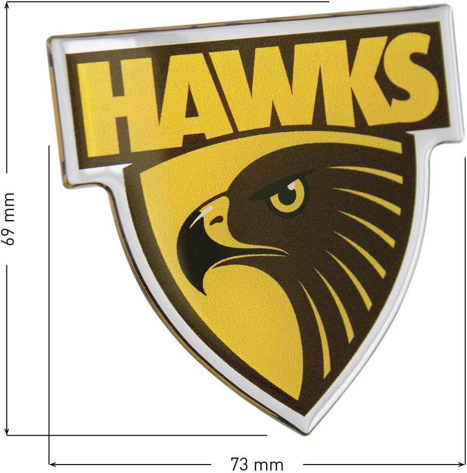 Fan Emblems Hawthorn Hawks Lensed Chrome AFL Supporter Logo image number 4