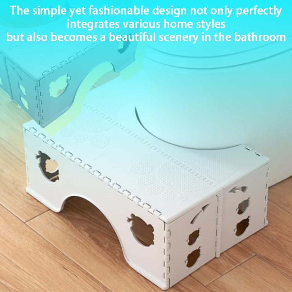 Foldable Toilet Stool,Bathroom Step Tool,Potty Training Stool,Portable Squatting Potty Step,Toilet Squat Auxiliary Artifact,For Bathroom,Step for Adults and Kids,Grey image number 1