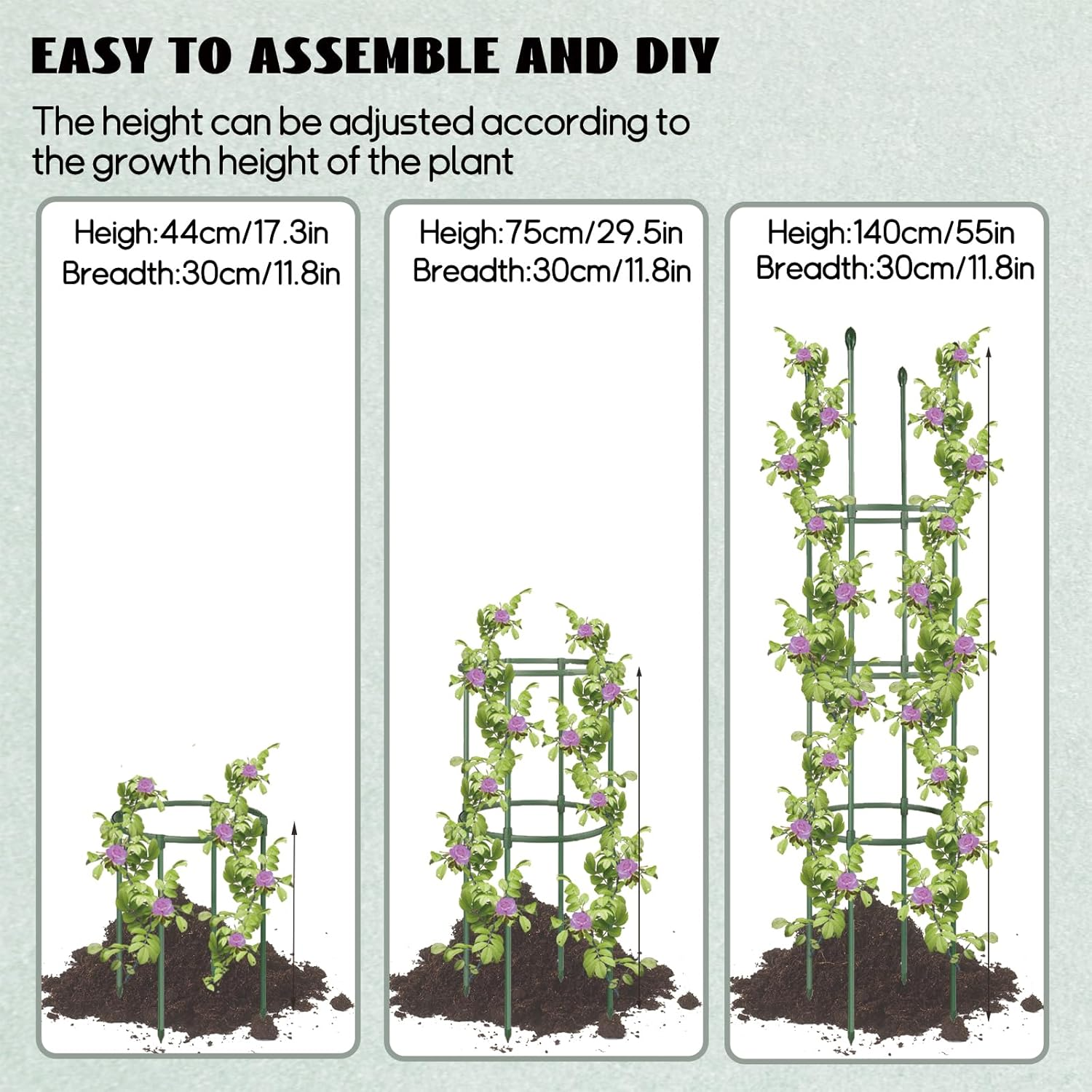 1 Packages Plant Rack, Tomato Cage, Tomato Rack up to 54.5 Inches Adjustable Height for Growing Tomato Plants, Potted Green, Climbing Vegetable Plants (1) image number 1