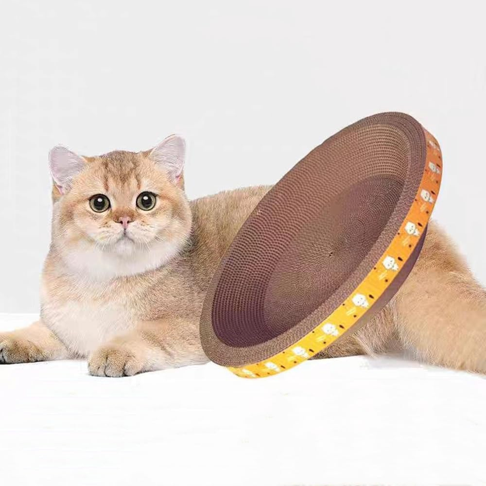 Cat Scratcher Bowl-Shaped Plate Thicken Corrugated Paper Cardboard Nest, Pets Supplier Reversible Kitty Scratching Pad Lounge Bed Interactive Toy image number 4