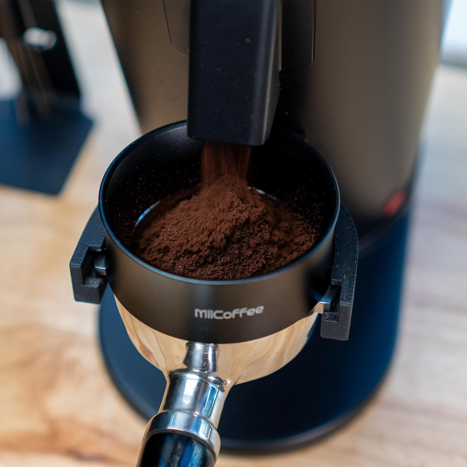 Miicoffee 58Mm Magnetic Dosing Funnel - Espresso Coffee Dosing Ring - Anodized Aluminum with 8 Magnetized Steel Compatible with 58Mm Portafilter (Tall) image number 4