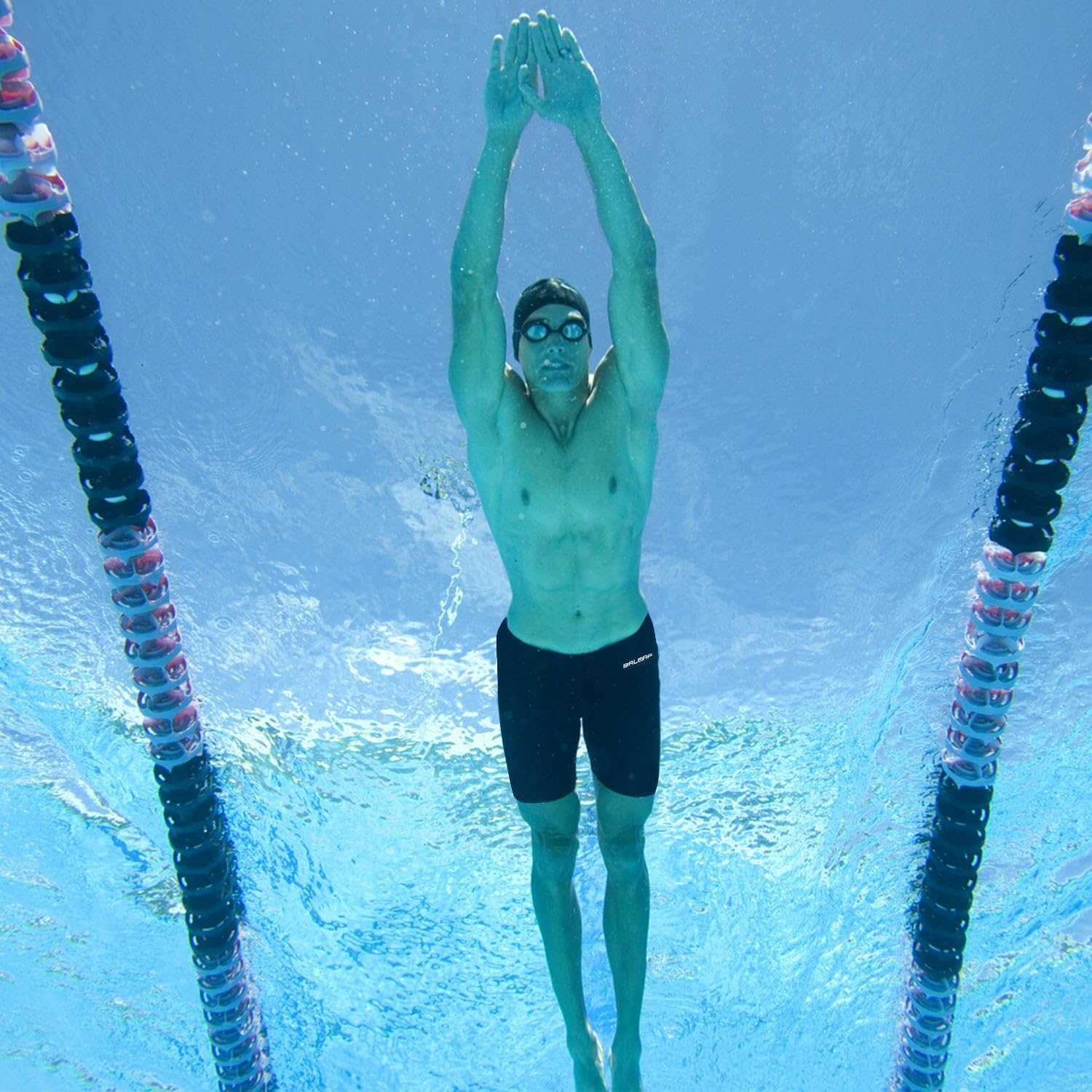 Baleaf Men'S Swimsuit Swim Jammers Athletic Training Swimwear Durable Team Lap Swimming Racing Competition image number 2