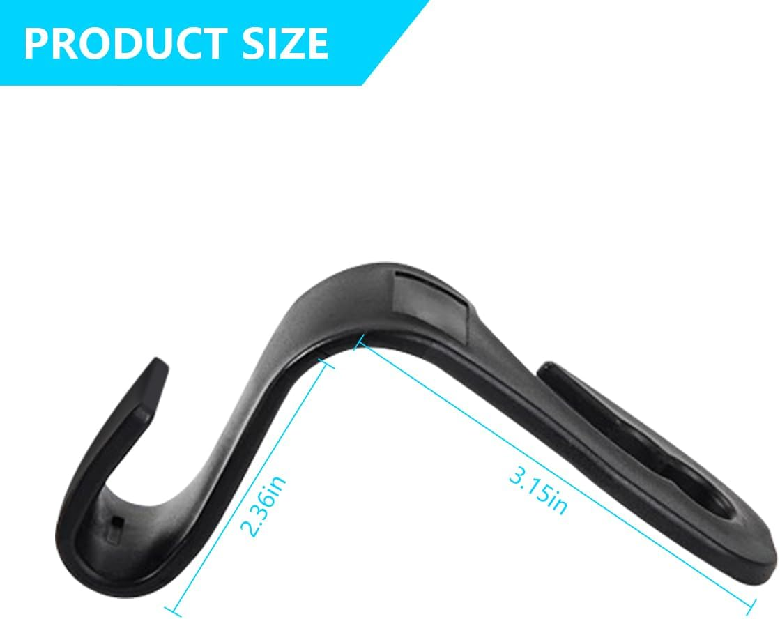 Mandark 2PCS Car Seat Headrest Hooks, Cute Bow Vehicle Hooks for Purses and Bags, Automotive Purse Hook Hanger Interior Decoration Accessories, Universal for SUV, Sedan, Truck (Black Line) - Black/Polka Dot image number 7