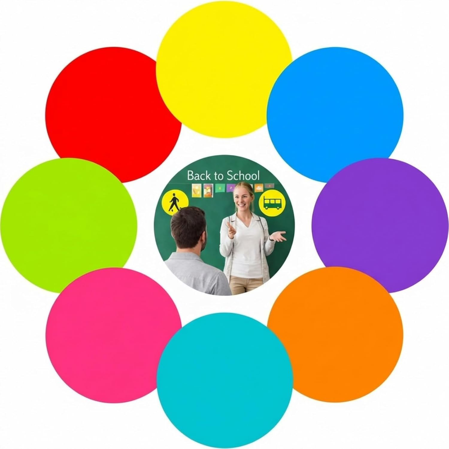 Outus 11 Inch Dry Erase Dots Removable Vinyl Dot Circle Whiteboard Marker Vinyl Stickers Dots Wall Decals for School Classroom Teachers Students Table Reminders (8 Pcs) image number 4