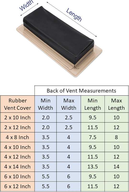 Rubber Vent Cover, Size Options 4X10 Inch / 4X12 Inch / 4X14 Inch / 6X10 Inch / 6X12 Inch, 3-Pack image number 6