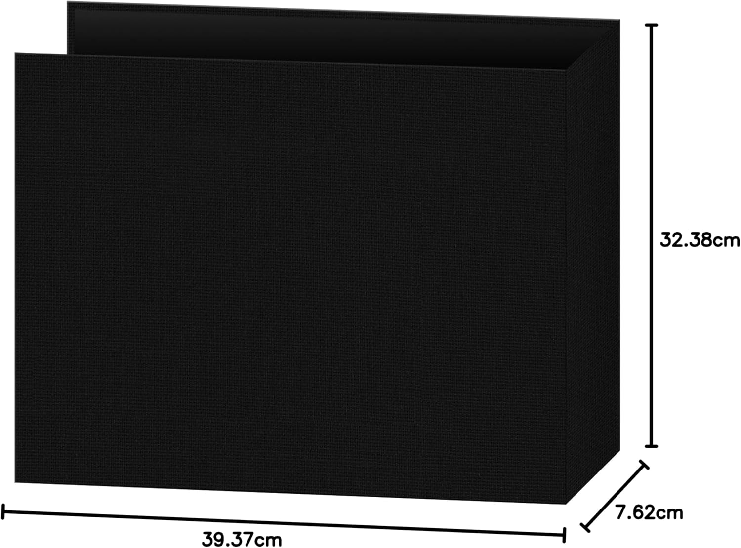 12X12 Fabric Frame 3-Ring Binder Scrapbook, Black