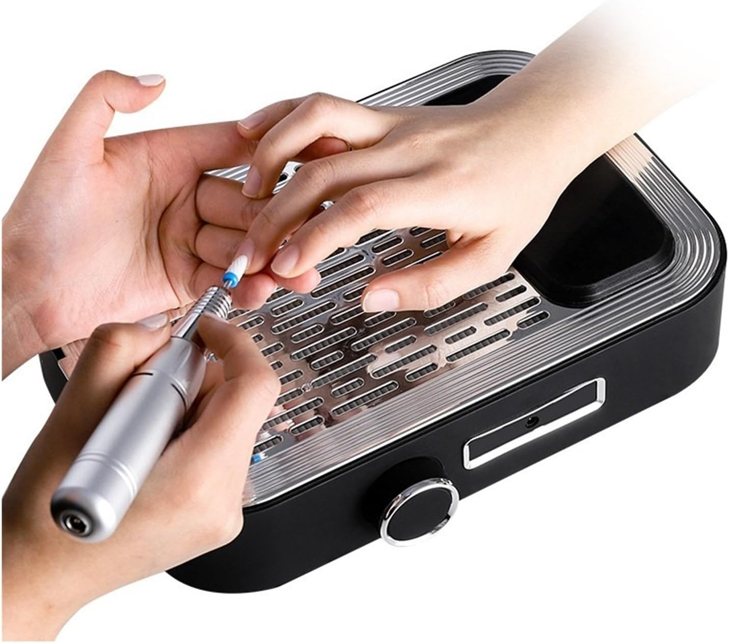 Nail Dust Collector, 150W High Power Charge Nail Vacuum Cleaner Charge Desktop Nail Vacuum Cleaner Manicure Dust Collector Exhaust Fan with Filters(Blue) image number 5