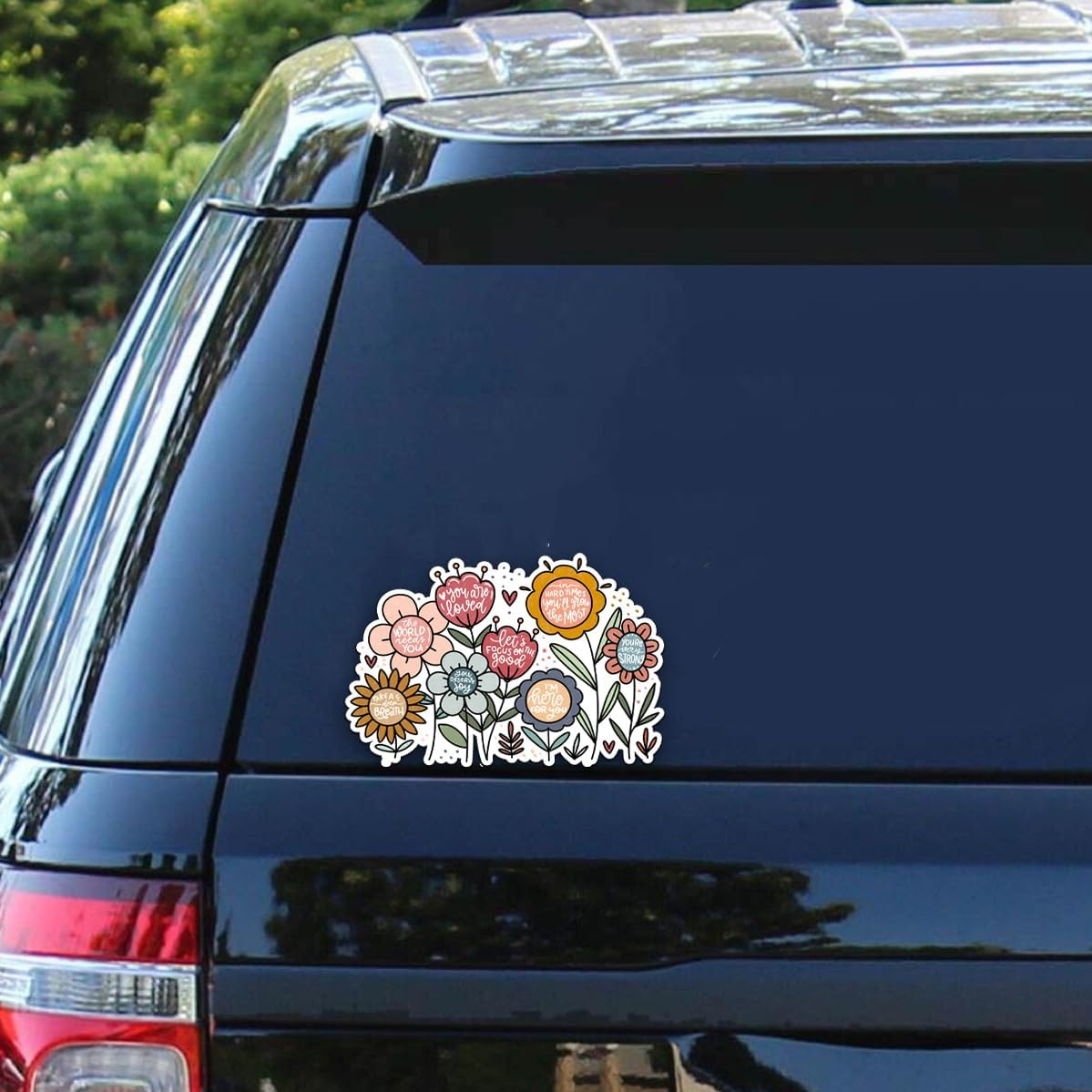 Wild Flowers Car Stickers, Car Decals with Butterfly, Car Rearview Mirror Stickers, Cute Bumper Sticker, Cute Car Sticker, Car Accessories