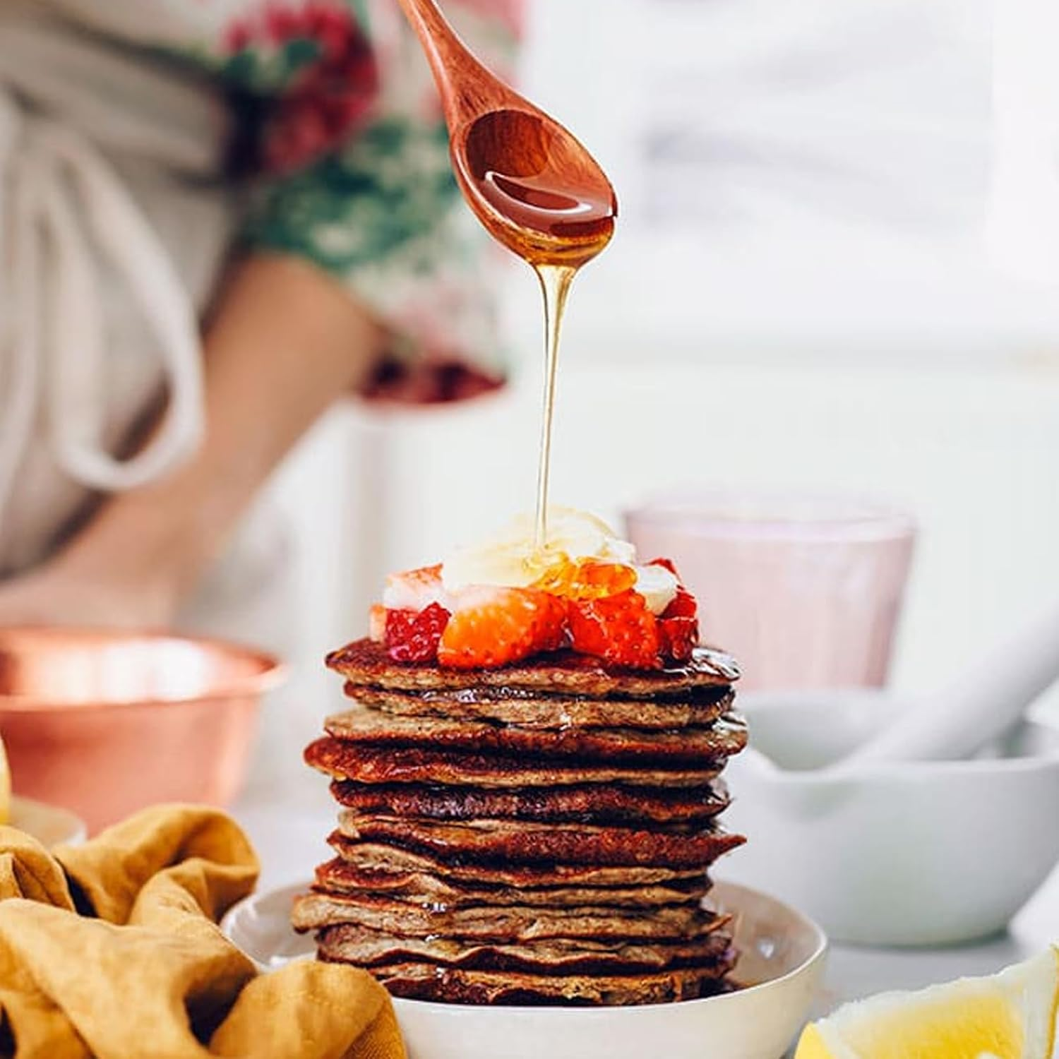 Wooden Spoons, 4 Pcs Wood Long Handle Spoon for Eating Mixing Stirring Cooking Kitchen Restaurant Utensils image number 6