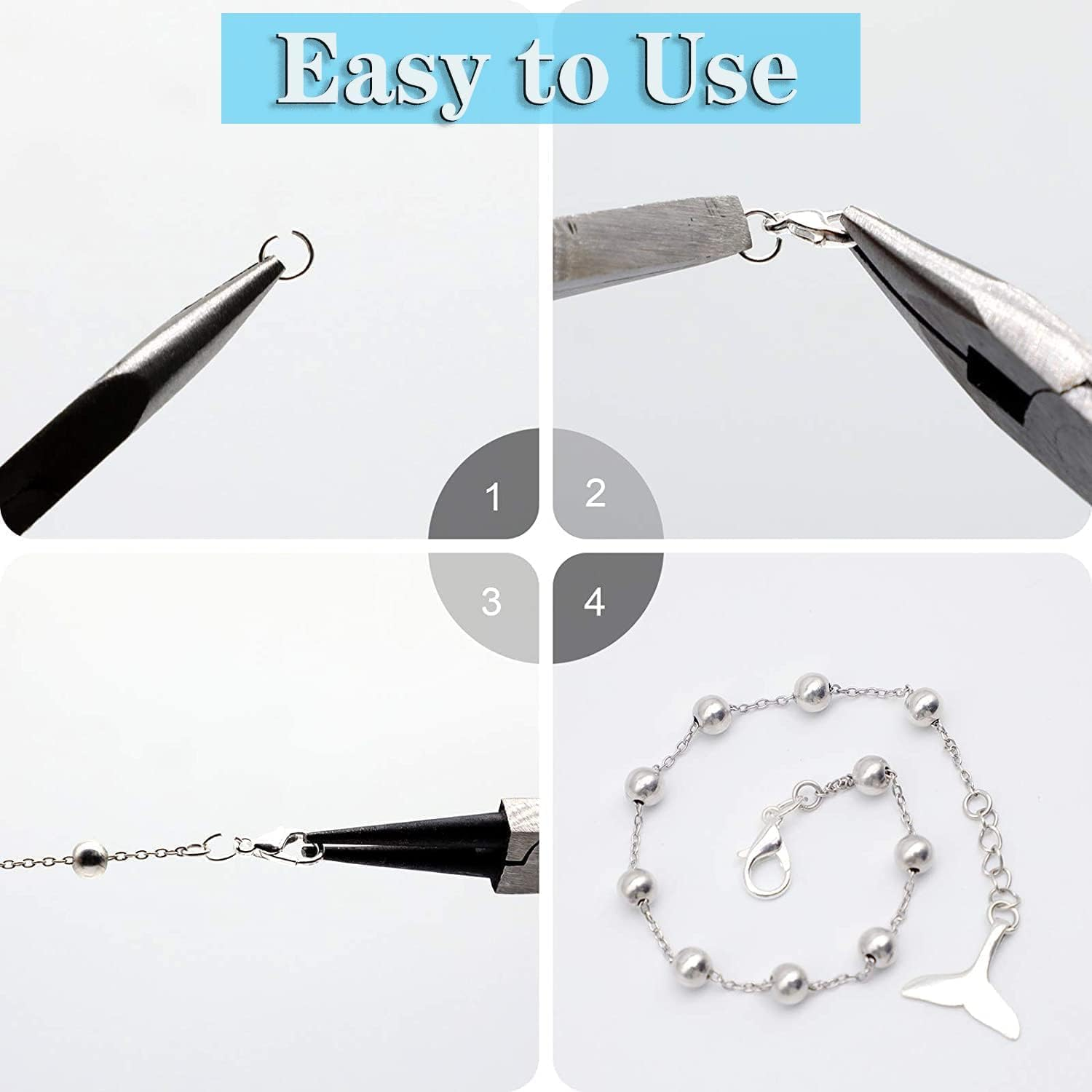 YUENTOEN Lobster Claw Clasps, 300 Pcs 12Mm Jewelry Lobster Clasps Curved Lobster Claw Clips for Necklaces, Bracelets and DIY Works(Silver) image number 6